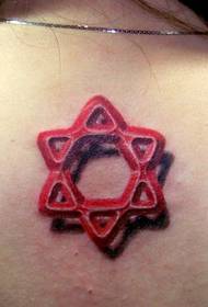 Djevojka tetovaža uzorak: slatka slatka ljepotica leđa šestokraka zvijezda tetovaža uzorak slika (butik)