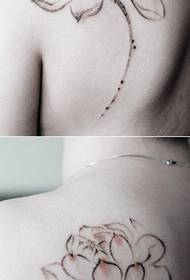 Mies takaisin suosittu pop muste lotus tatuointi malli