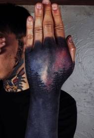 Ръчен гръб нов стил тъмна нощна цветна татуировка