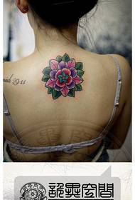 Girls back fashion pop floral tattoo pattern