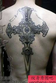 Esquena clàssica patró de tatuatge de creu