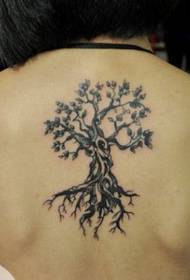 Gadis kembali fashion pola tato totem pohon
