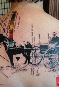 Special style carriage tattoo on the back