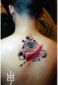 Back popular classic triangle eye tattoo pattern