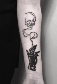 Modello di tatuaggio del tatuaggio a mano nera cool con piccolo braccio