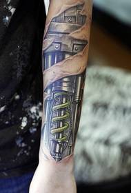 Imagem de padrão de tatuagem mecânica de braço