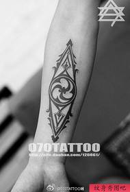 Espectáculo de tatuaxes, comparte un patrón de tatuaxe con tótem brazo