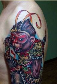 Faisean pearsantachta dath lámh mhór Sun Wukong pictiúr patrún tattoo