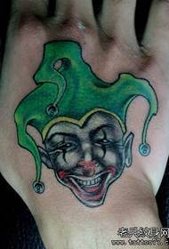 a hand colored back clown tattoo pattern