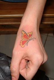 Beautiful hand back fashion good looking colorful butterfly tattoo picture picture