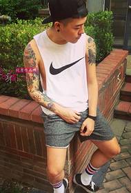 Moda tatuaxe brazo flor masculina tatuaxe imaxe