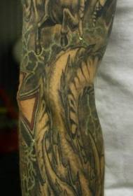 Цветна рака воин змеј тетоважа шема