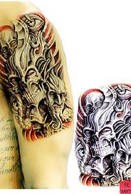 European and American demon figure tattoo pattern