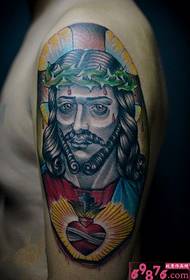 Снимка на татуировка с голям аватар на Исус Исус