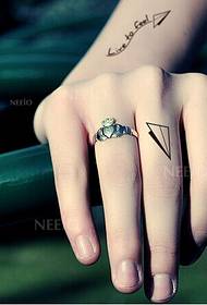 Vroulike hand pragtige klein ikoon tatoeëer prentjie