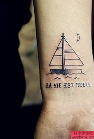 Modello di tatuaggio lettera da polso barca
