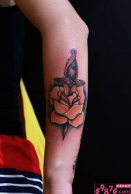Persoonlikheid Liefde Rose Flower Tattoo-prentjie