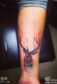 Eskumuturreko kolorea antilopeen tatuaje argazkia