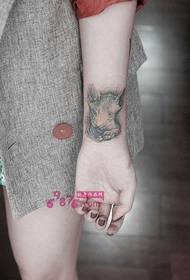 Wrist sphinx cat personality tattoo picture