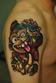 Un modello di tatuaggio scimmia braccio