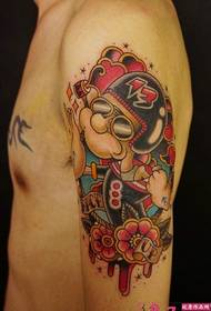 Persönlichkeit Popeye Blume Arm Tattoo Bild