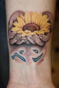 Ranne auringonkukka tatuointi kuvio kuva