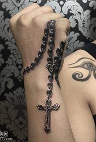 Handperla kross húðflúrmynstur