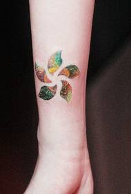 Rainbow Windmill Fashion Wrist Tattoo Picture