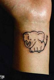 Hand-olifant-totem-tatoeëringspatroon