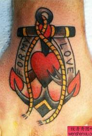 Hand zréck anker Tattoo Muster