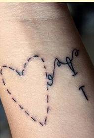 Tes hlub txiab txiab tattoo qauv kom txaus siab rau cov duab