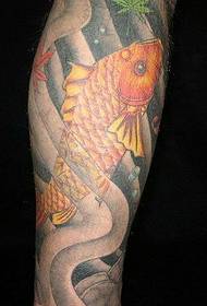 იაპონური სტილის ოქროსფერი squid tattoo ნიმუში სურათი