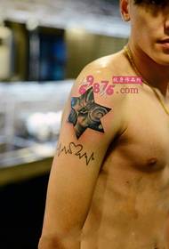 Шахси ситораи осмони ситораи кардиограмма тасвири tattoo