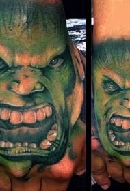 Vihainen hulk tatuointi malli kädessä takaisin sarjakuva