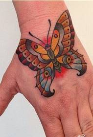 个性手部漂亮蝴蝶纹身图案图片