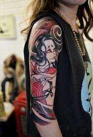 Gambar dominasi gambar tato kembang kembang lengan geisha