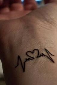 Immagine del modello del tatuaggio del battito cardiaco
