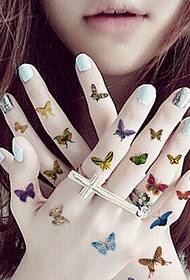 Female hand beautiful 50 small flower butterfly tattoo picture