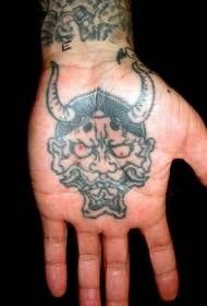 Modello di tatuaggio demone spaventoso cuore di palma