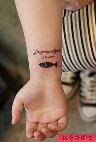 Small fresh hand love fish tattoo works