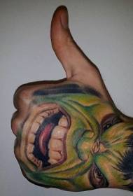 Hand terug hulk portret tattoo patroon