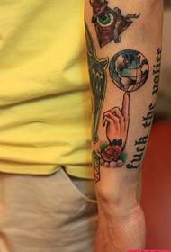 Tattoo show, recommend an arm globe tattoo pattern