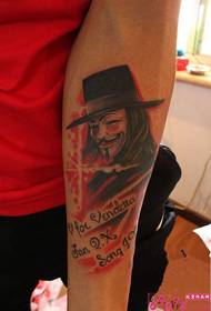 V Vendetta Charakter Portrait Englesch Tattoo Bild