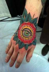 Kouluta takaisin koulun perinteiseen tyyliin kukka silmä tatuointi malli