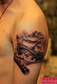 Arm sailing tattoo pattern