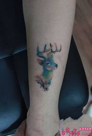 Lub dab teg xim moose avatar tattoo daim duab