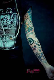 Art cartoon flower arm personality tattoo picture