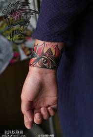 Modello tatuaggio occhio di dio color polso