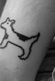 Patrón de tatuaje de perro de ocho pantorrillas