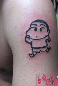 Juokingas pieštuko „Shinchan“ tatuiruotės paveikslas